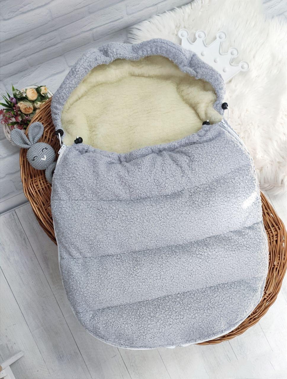 Зимовий конверт-чохол на овчині в коляску чохол на люльку конверт спальник в коляску