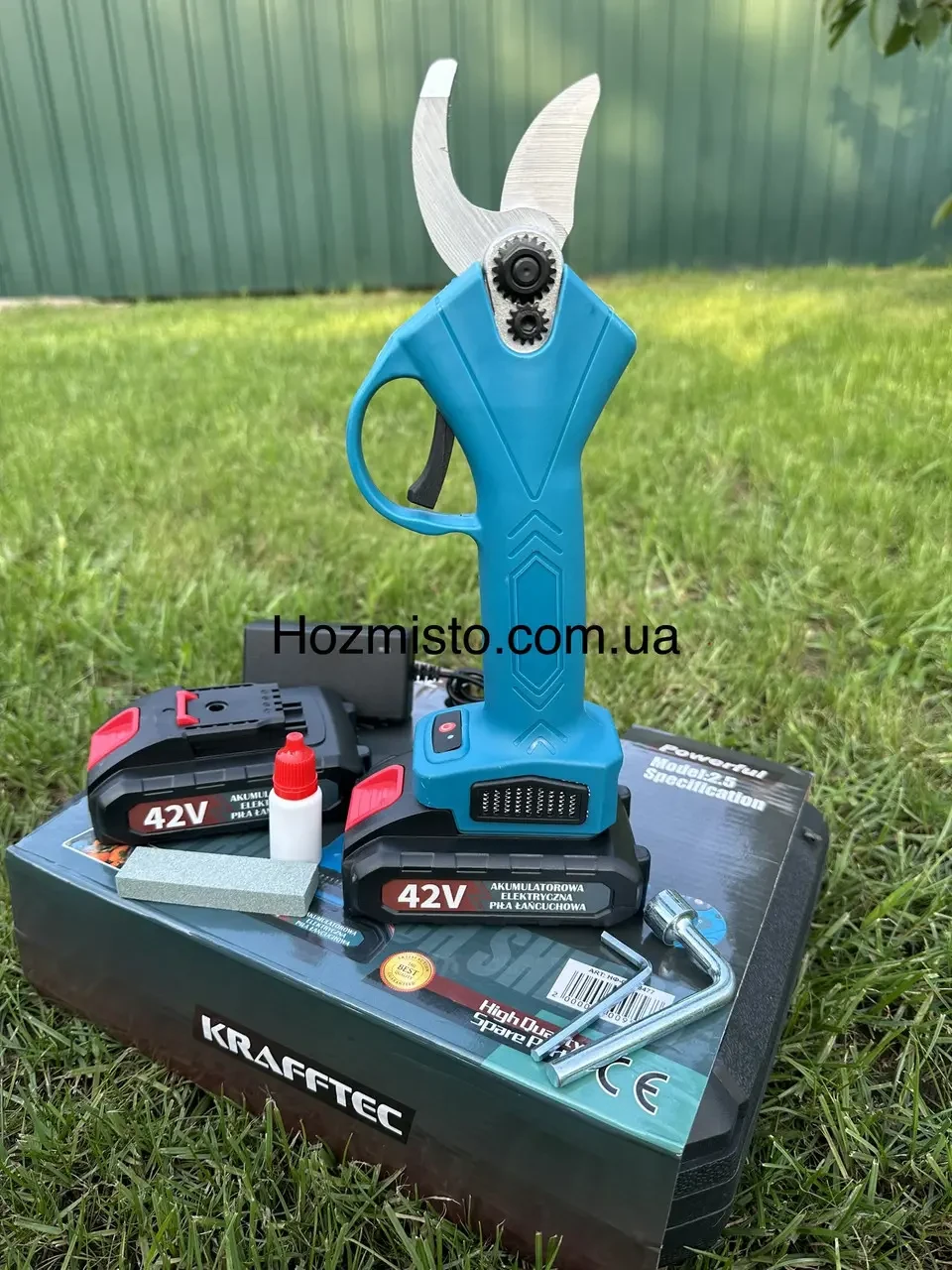 Секатор професійний Krafftec Німечіна (42V, 4AH) акумуляторний, секатор електричний, секатор портативний