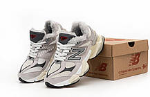 Зимові Жіночі Кросівки New Balance 9060 Winter Grey / Нью Беланс 9060 Сірі (Хутро), фото 5