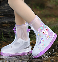 Багаторазові чохли-бахіли для захисту взуття від дощу та бруду водонепроникні Зайчик (розмір M)