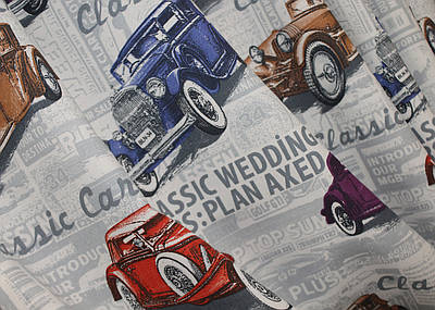 Шторна тканина, з різнокольоровим принтом "Classic Car". Колір різнокольоровий. Код 1499ш