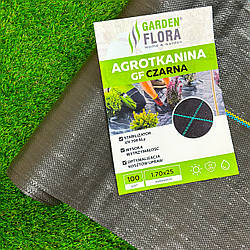 Агротканина чорна 100 г/м² 1.70 х 25м Garden flora  захист від бур'янів агротекстиль, геотканина