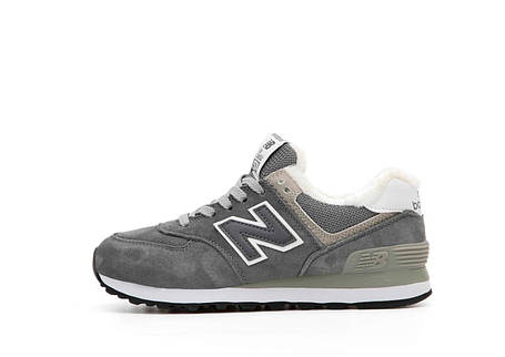 Зимові Кросівки New Balance 574 Winter Grey / Нью Белaнс 574 Сірі (Хутро), фото 1