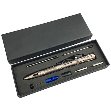 Ручка мультитул зі свистком і ліхтариком Solve багатофункціональна 8 в 1 gold KT6000005 peremogaua