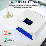 Бездротова UV/LED лампа BY10 для манікюру та педикюру (на акумуляторі 9600 mAh), 220 Вт., фото 3