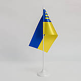 Прапорець Закарпатської області, 13,5х25 см., атлас щільний, 2-х сторонній друк, фото 2