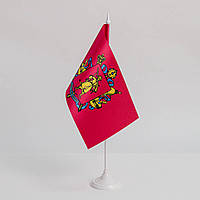 Прапорець Запорізької області,13,5х25 см., атлас щільний, 2-х сторонній друк