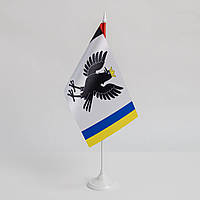 Прапорець Івано-Франківської області,13,5х25 см., атлас щільний, 2-х сторонній друк