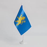 Прапорець Львівської області,13,5х25 см., атлас щільний, 2-х сторонній друк