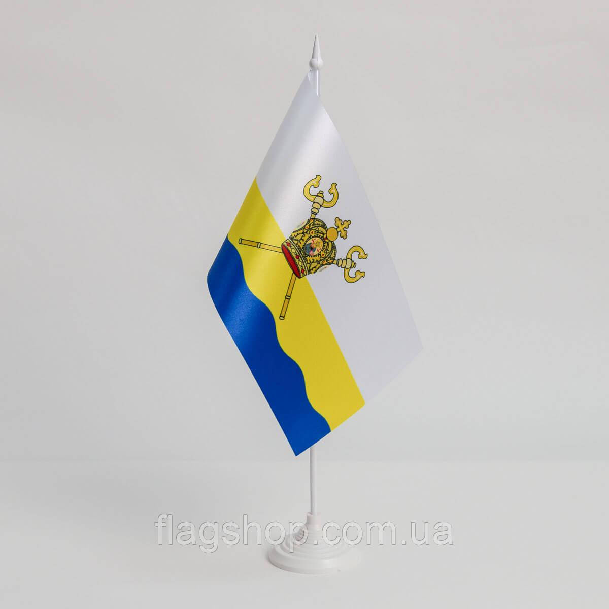 Прапорець Миколаївської області,13,5х25 см., атлас щільний, 2-х сторонній друк