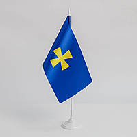 Прапорець Полтавської області,13,5х25 см., атлас щільний, 2-х сторонній друк