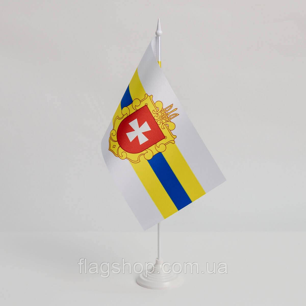 Прапорець Рівненської області,3,5х25 см., атлас щільний, 2-х сторонній друк
