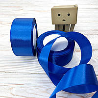*5 рул* / Стрічка атласна / 4 см / Синя / 25 ярдів (22,86 м)
