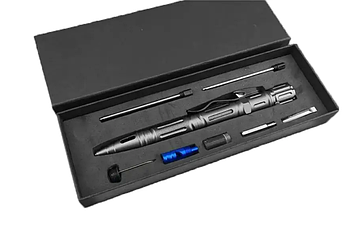 Ручка мультитул зі свистком і ліхтариком Solve багатофункціональна 8 в 1 Black KT6000002 peremogaua