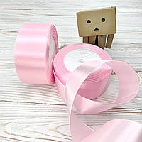 *5 рул* / Стрічка атласна / 4 см / Рожева / 25 ярдів (22,86 м)