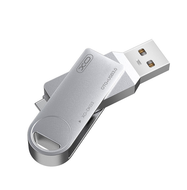 Флеш-накопичувач XO DK03 USB3.0 + Type-c rotating Flash Disk 32GB Silver