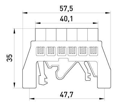 Шина нульова E.Next p0650011 6 отворів з ізоляцією для електрощита, фото 2