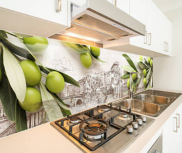 Фото панель універсальна ПЕТ, Самофіксована, 62 х 305 см (товщіна 1.2 мм), Гілки оливок