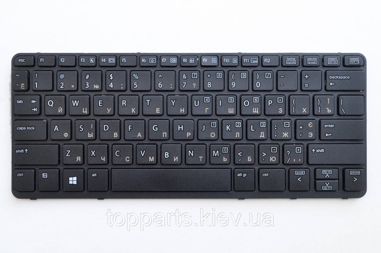 Клавіатура для ноутбуків HP EliteBook 720 G1 / 820 G1 чорний з чорною рамкою UA/RU/US