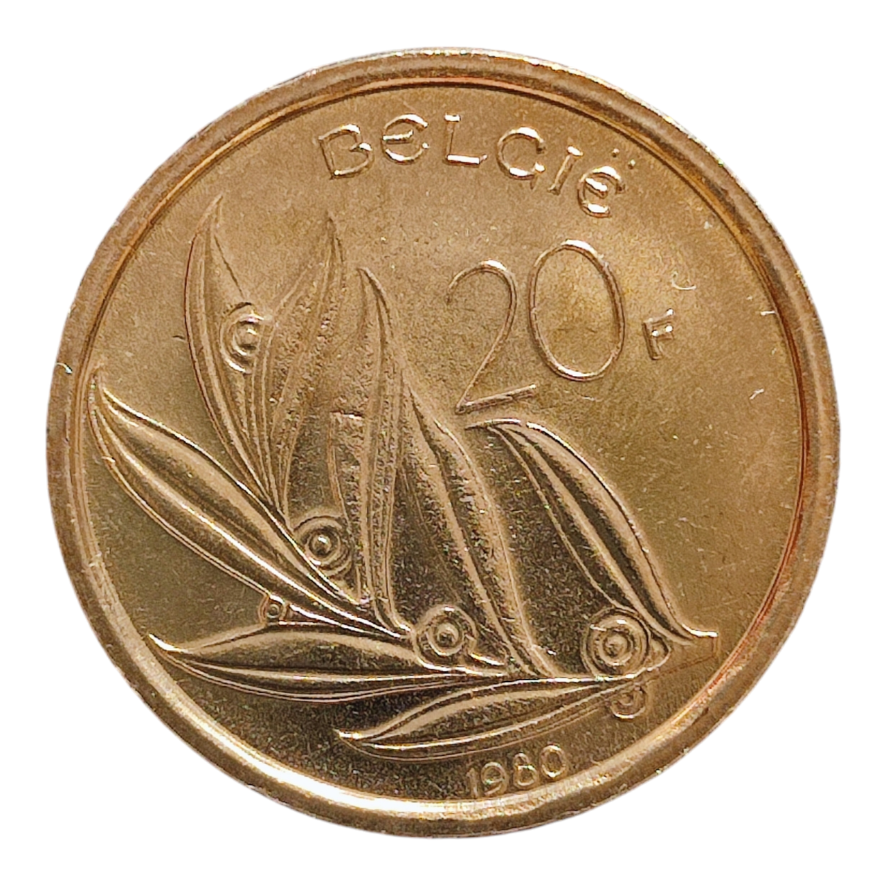 Бельгія 20 франків, 1980 Легенда голландською 'BELGIË'