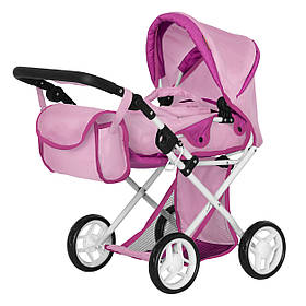 Коляска для ляльок з сумкою (люлька-перенесення) Carrello Unica 9346 ROSE