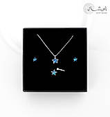 Комплект срібних прикрас "Зірочки" з фіанітами, набір — підвіска, кільце, сережки — s925 EGYPT SILVER