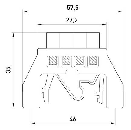 Шина нульова E.Next p0650010, 4 отвори, ізольований корпус, 63А, фото 2