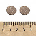 Підвіски з Кокоса, Плоскі Круглі, Коричневий, 15x2~3мм, Отвір 1мм, 20 шт, фото 5