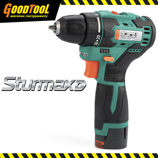 Акумуляторний дриль-шуруповерт безщітковий 12В Sturmax CDM3212BL Brushless