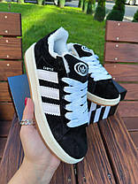 Зимові Кросівки Adidas Campus 00s Winter Black White / Адідас Кампус 00 Чорні з Білим (Хутро), фото 2