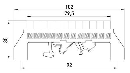 Нульова шина E.Next p0650014 з 12 отворами, ізольований корпус, DIN-рейка, фото 2