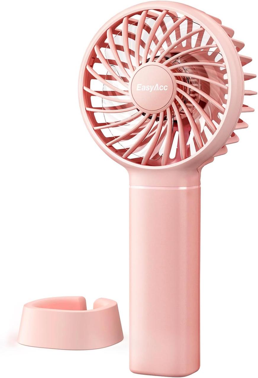 EasyAcc Mini Handheld Fan, Мініатюрний портативний вентилятор 5.5-17H 3 швидкості Сильний вітер зі знімною основою та шнурком, фото 1