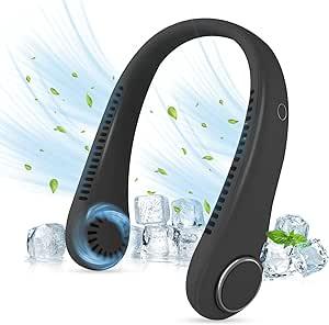 CNMTCCO Neck Fan, портативний шийний вентилятор, безлопатевий, без допомоги рук, міні-вентилятор з потоком повітря на 360°, із зар, фото 1