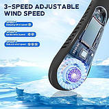 CNMTCCO Neck Fan, портативний шийний вентилятор, безлопатевий, без допомоги рук, міні-вентилятор з потоком повітря на 360°, із зар, фото 2