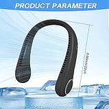 CNMTCCO Neck Fan, портативний шийний вентилятор, безлопатевий, без допомоги рук, міні-вентилятор з потоком повітря на 360°, із зар, фото 7