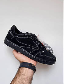 Кросівки Nike Air Jordan 1 Low x Travis Scott Phantom / Найк Аїр Джордан 1 Тревіс Скотт Фантом Низькі Чорні