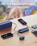 Charmast Power Bank із вбудованими кабелями, акумулятор USB C на 10000 мАг, 6 виходів, 3 входи зі світлодіодним дисплеєм, портатив, фото 4