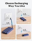 Charmast Power Bank із вбудованими кабелями, акумулятор USB C на 10000 мАг, 6 виходів, 3 входи зі світлодіодним дисплеєм, портатив, фото 5