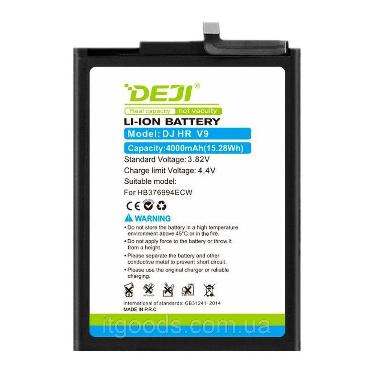 Акумуляторна батарея DEJI HB376994ECW 4000mAh 3.82V для Huawei Honor 8 Pro DUK-L09 | Y9 2018 FLA-AL00, FLA-LX1