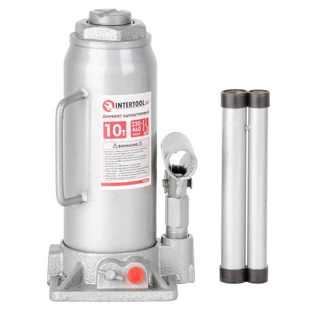 Домкрат "стовпчик" одноштоковий 10т INTERTOOL GT0025, фото 1