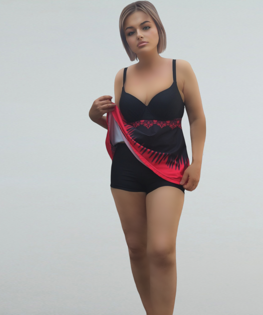 Танкини с шортами 7295 Тафина Fuba красный (В НАЛИЧИИ ТОЛЬКО 46 48 50 52  54 56 УКР р-ры)