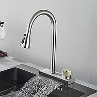 Кухонний змішувач Platinum ZS84 "Водоспад" з витяжною лійкою 3 режими