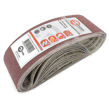 Стрічка шліфувальна 75x533 мм, зерно 100, пак. 10 шт. INTERTOOL BT-0410