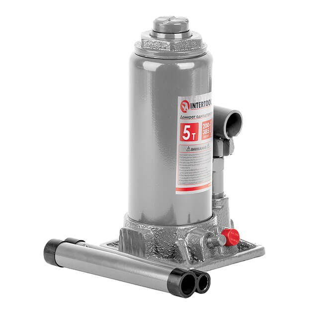 Домкрат "стовпчик" одноштоковий 5 т, у пластиковому кейсі INTERTOOL GT0053, фото 1