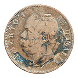 Італія 10 чентезимо, 1893 Мітка монетного двору: "ВІ" - Бірмінгем, фото 3