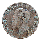 Італія 10 чентезимо, 1866 Мітка монетного двору "М" - Мілан, фото 3