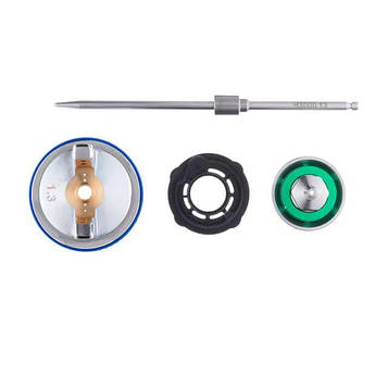 Комплект форсунки 1.3 мм для краскопультів HVLP II PT-0100, РТ-0105, РТ-0105D (дюза, повітряна головка, голка) INTERTOOL PT-2113