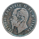 Італія 10 чентезимо, 1866 Мітка монетного двору "Т" - Турин, фото 3