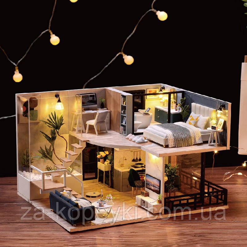 Румбокс Вілла Затишне життя Roombox Villa The Satisfied Time CUTEBEE Інтер'єрний конструктор L-032 + музика