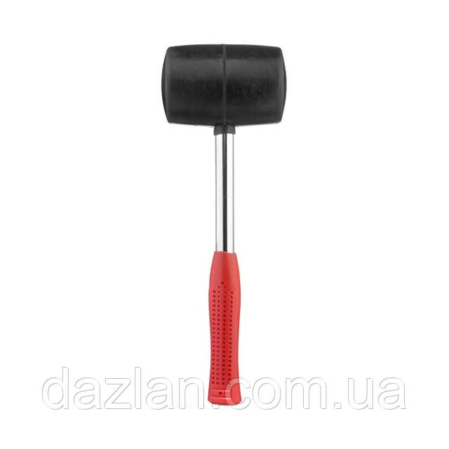 Киянка гумова 900 г. 90 мм, чорна гума, металік. ручка INTERTOOL HT-0233